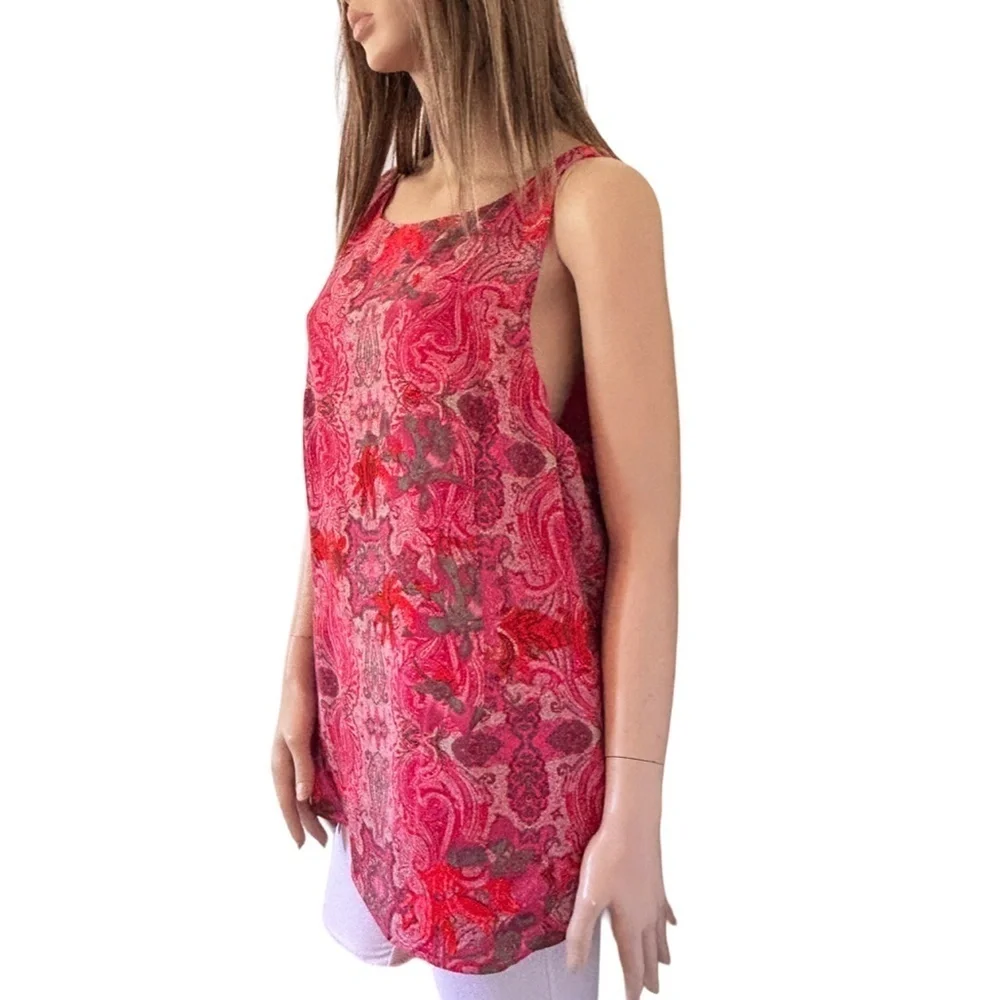 CABI Blouse Top Tank Blouse Multi Colour Paisley Abstract Print Sleeveless Flowy - Picture 3 of 11